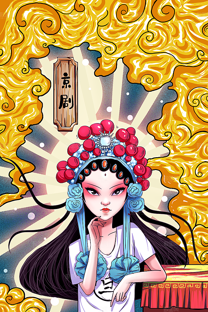 国潮风插画设计图