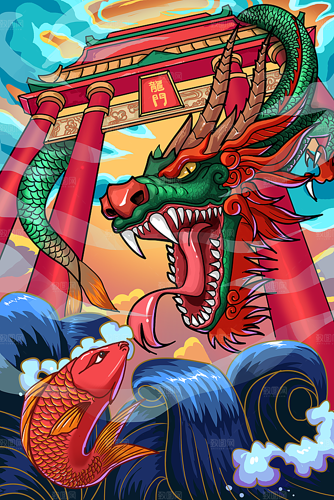 国潮风插画设计图