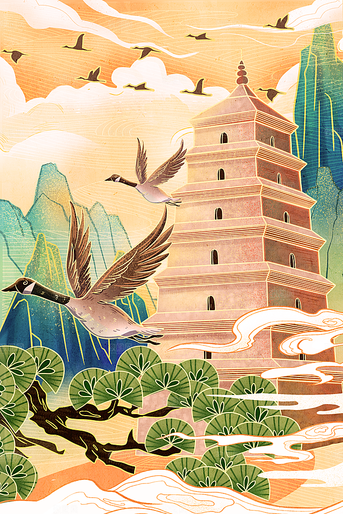 国潮风插画设计图