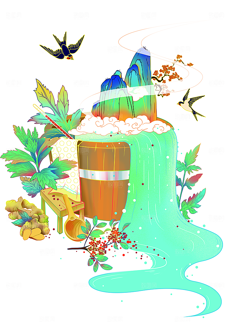 国潮风插画设计图