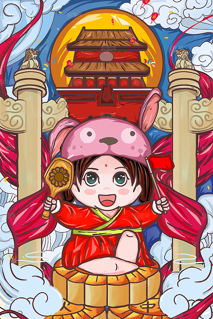 国潮风插画设计图