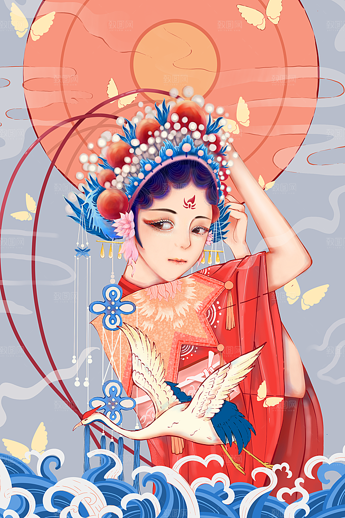 国潮风插画设计图