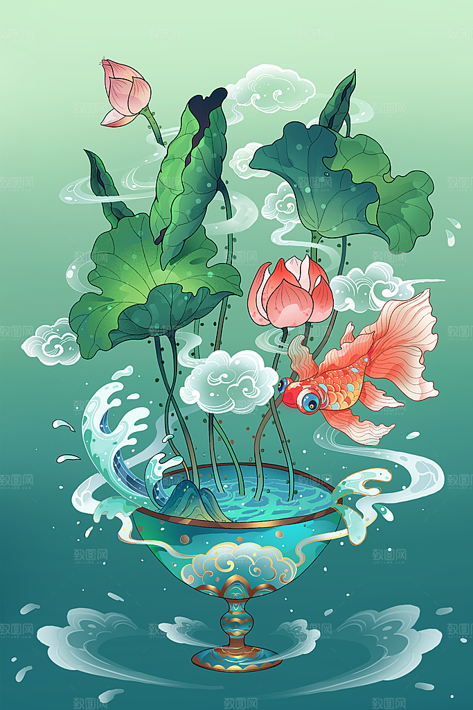 国潮风插画设计图
