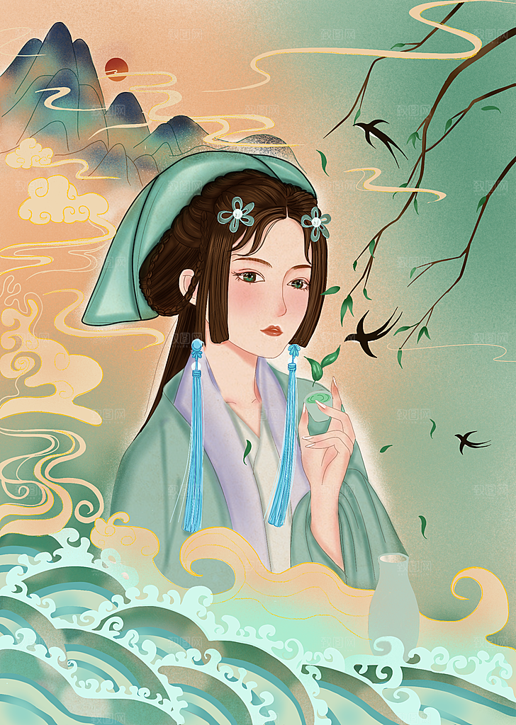 国潮风插画设计图