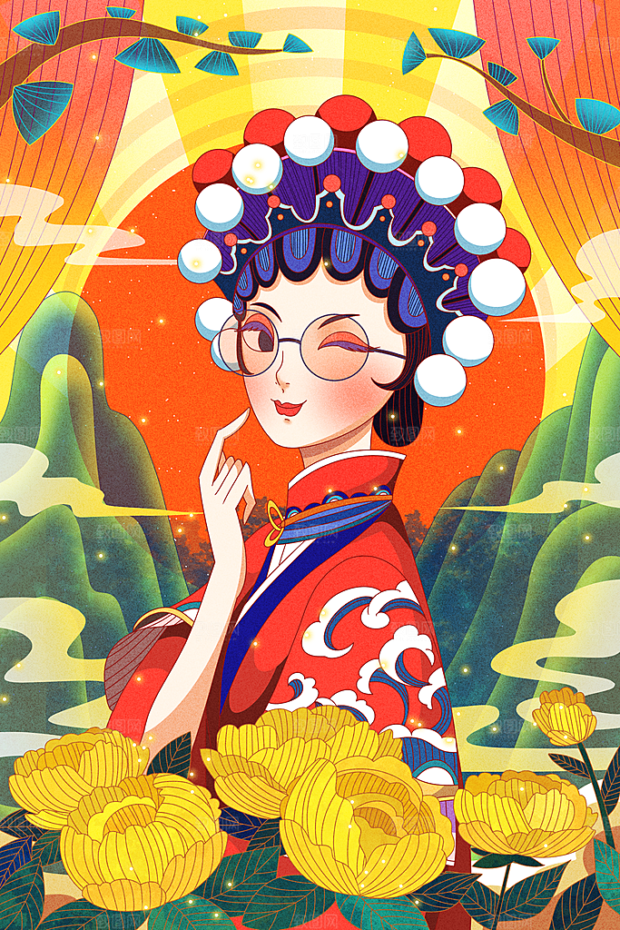 国潮风插画设计图