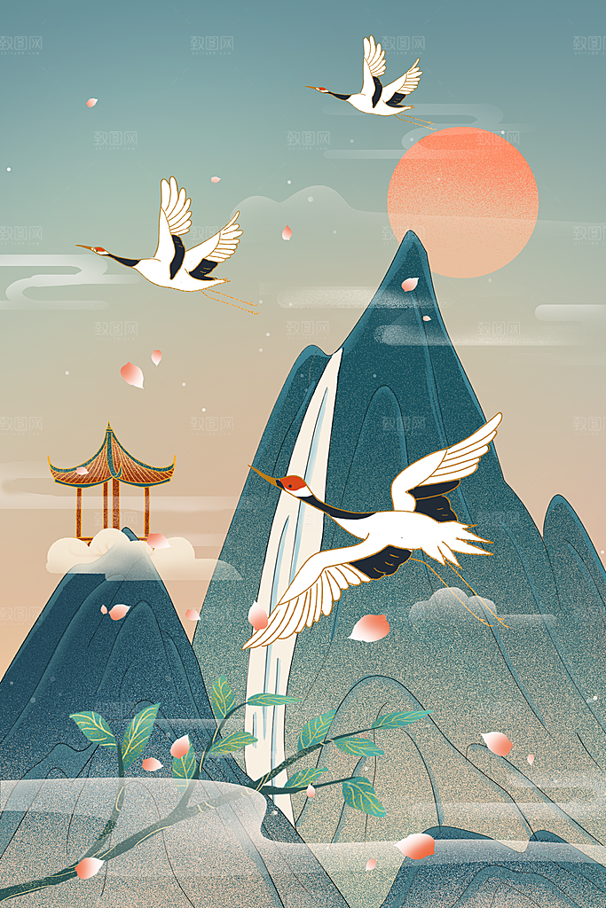 国潮风插画设计图