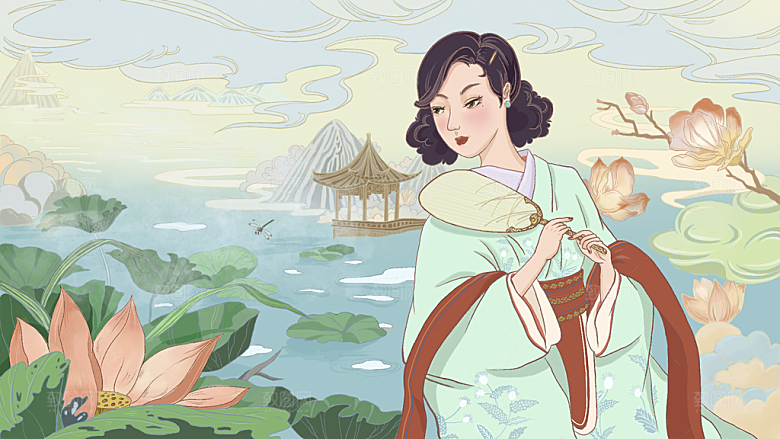国潮风插画设计图