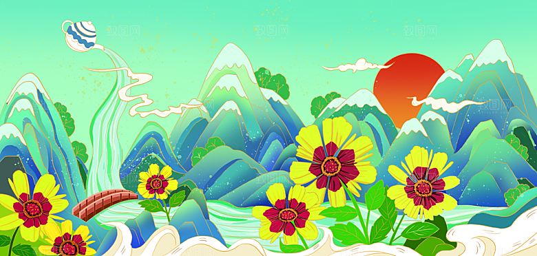 国潮风插画设计图