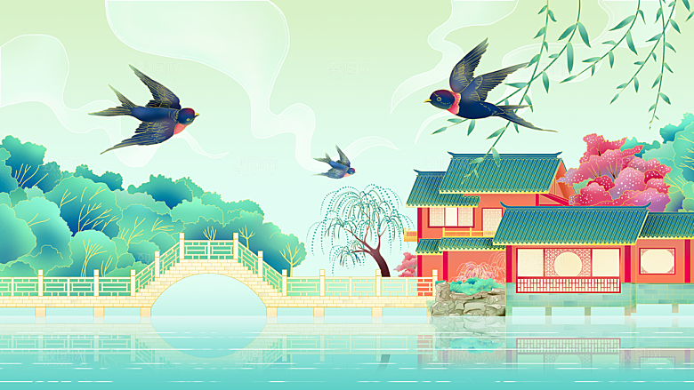 国潮风插画设计图