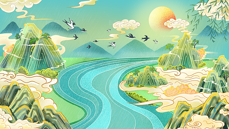国潮风插画设计图
