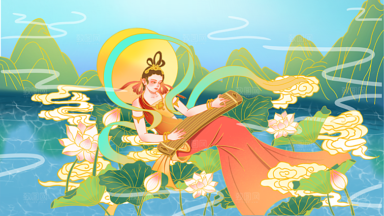 国潮风插画设计图