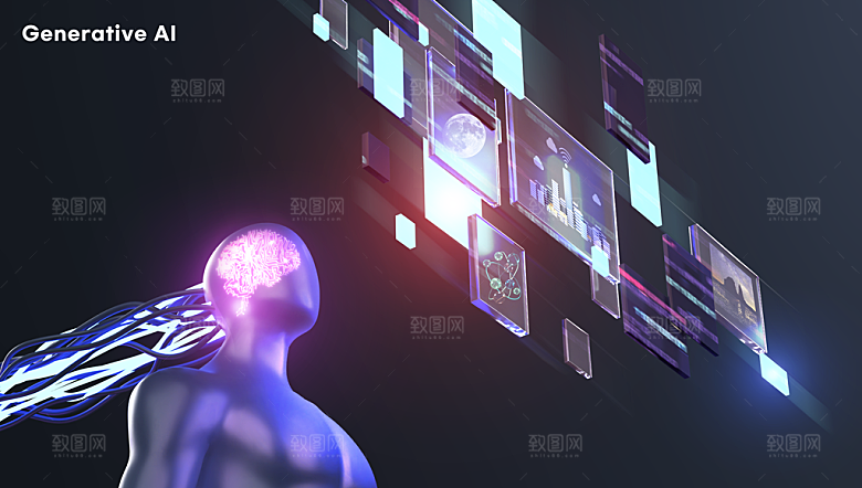 AI人工智能展板背景banner