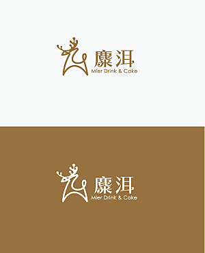 甜品饮品鹿logo标志