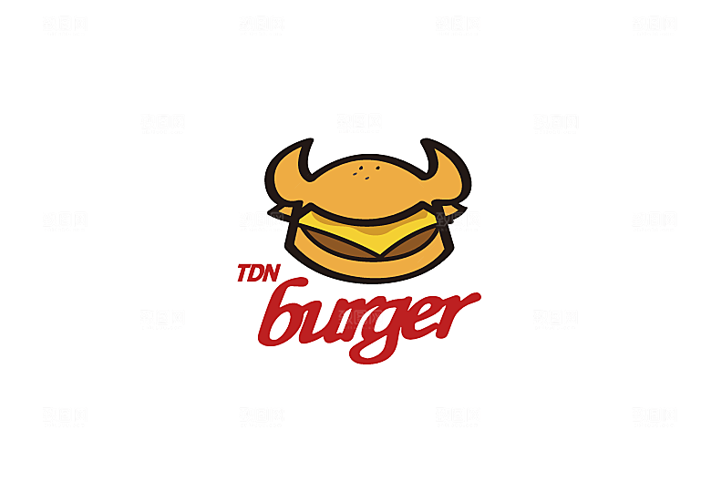 牛肉汉堡快餐标志logo设计