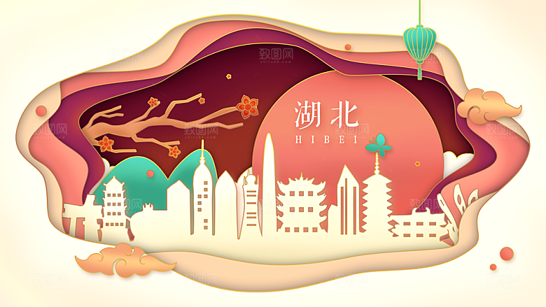 全国各地建筑地标插画图