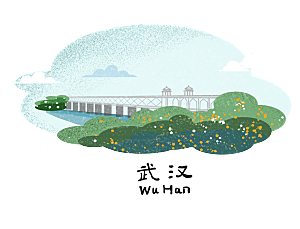 全国各地建筑地标插画图
