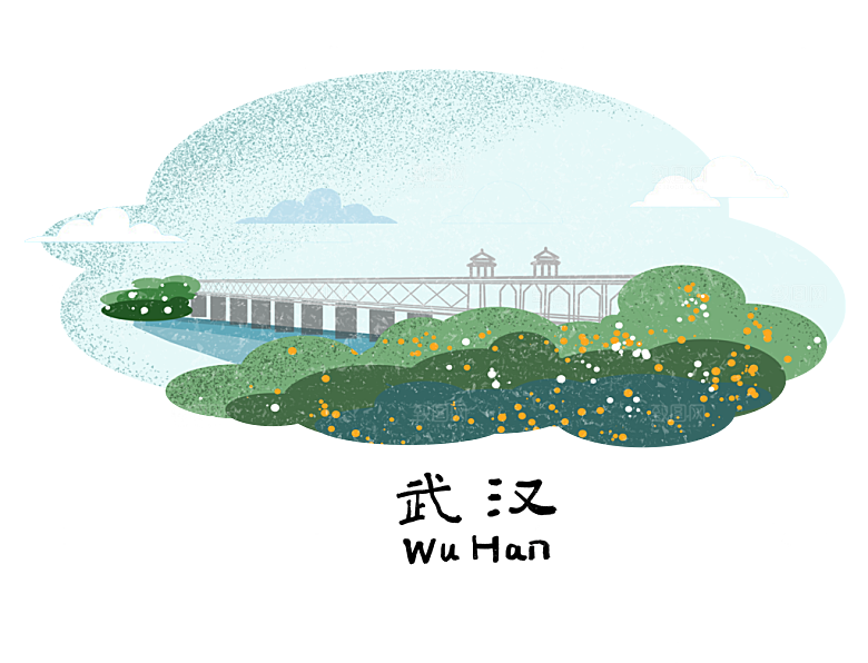 全国各地建筑地标插画图
