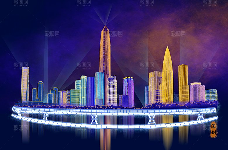 全国各地建筑地标插画图