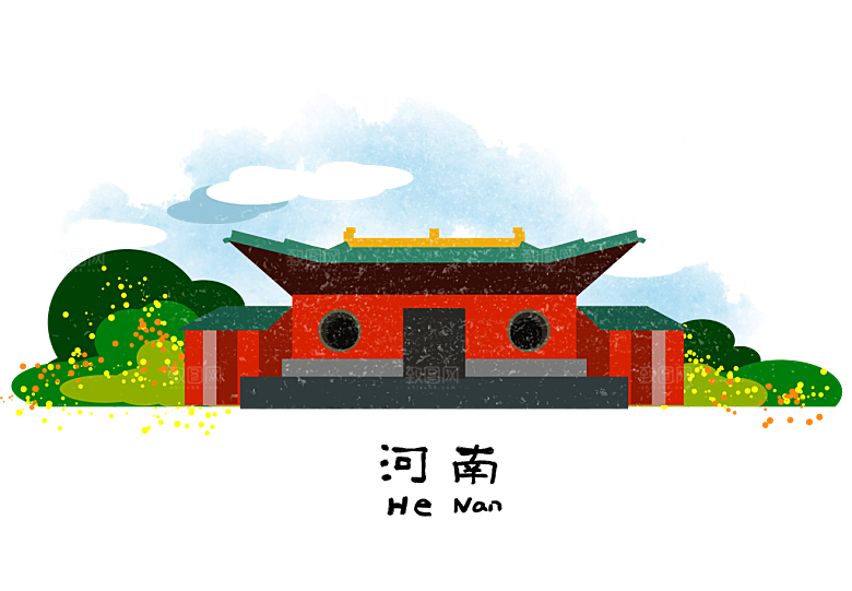 全国各地建筑地标插画图
