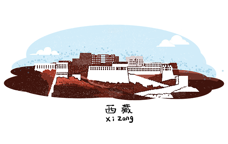 全国各地建筑地标插画图