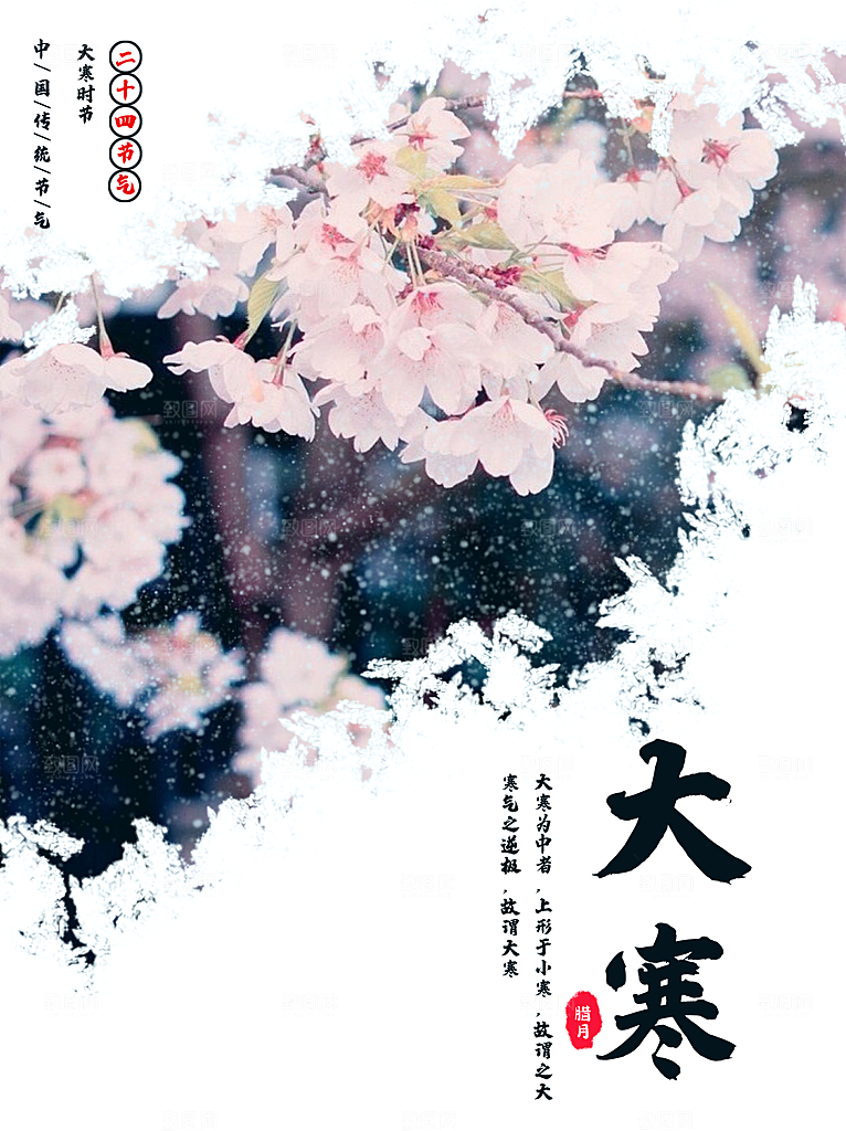 大寒节气宣传海报