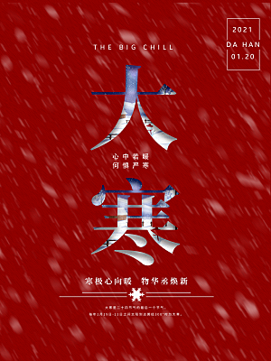 时尚大寒节气宣传海报