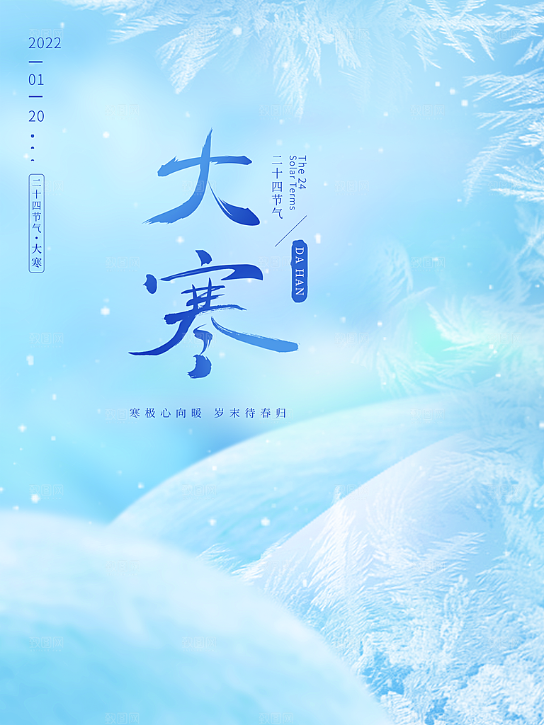 时尚大寒节气宣传海报