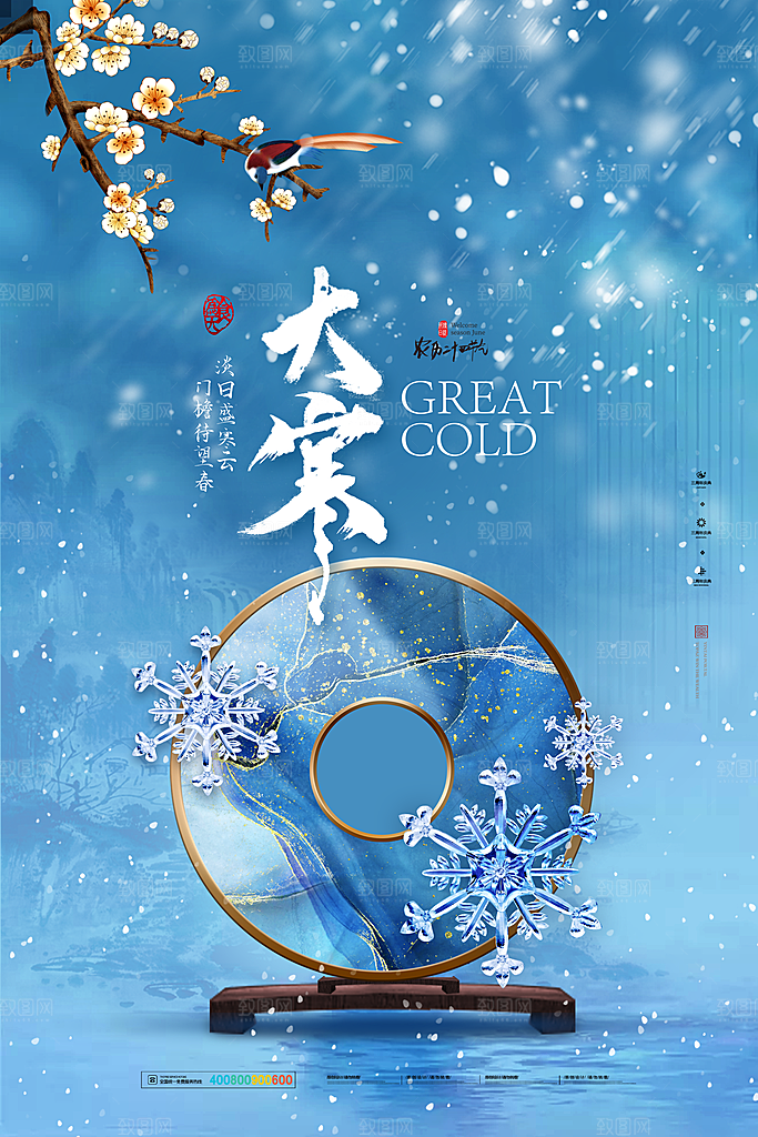 高级大寒节气宣传海报