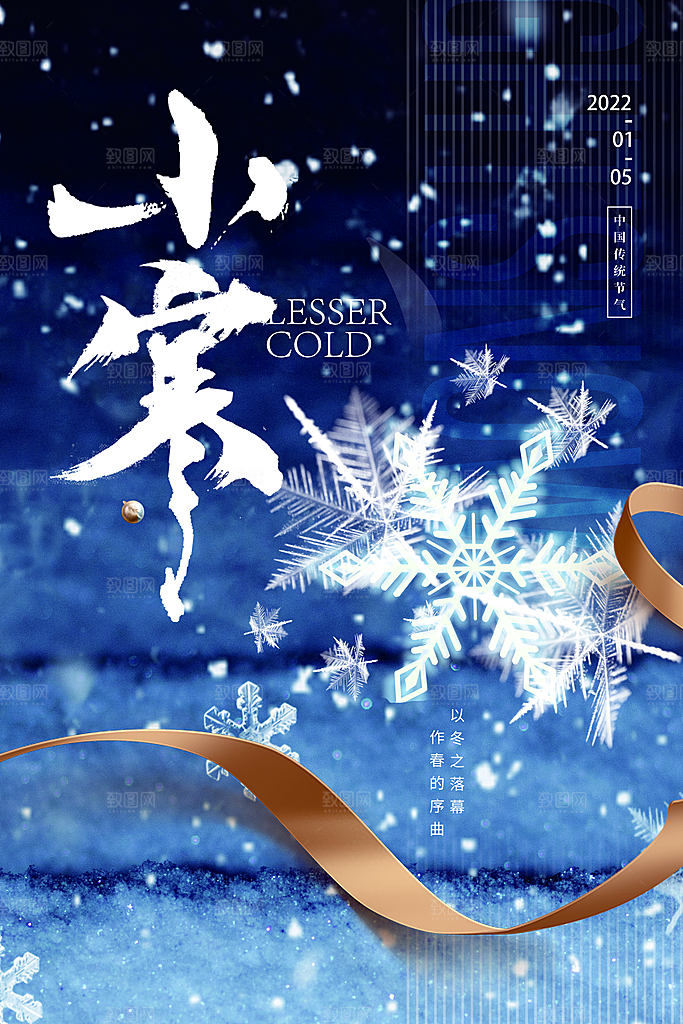可爱大寒节气宣传海报