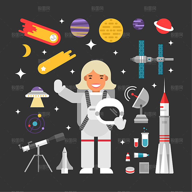 宇宙星空插画设计图
