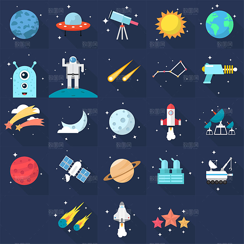 宇宙星空插画设计图