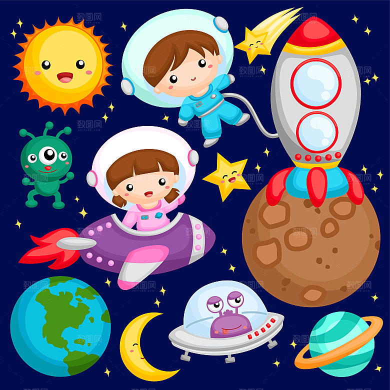 宇宙星空插画设计图