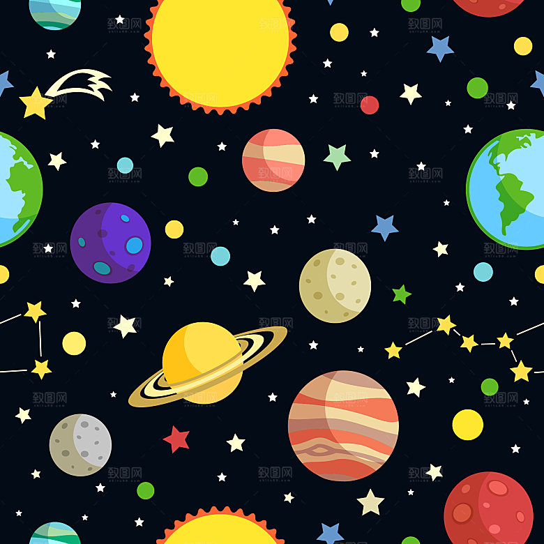 宇宙星空插画设计图