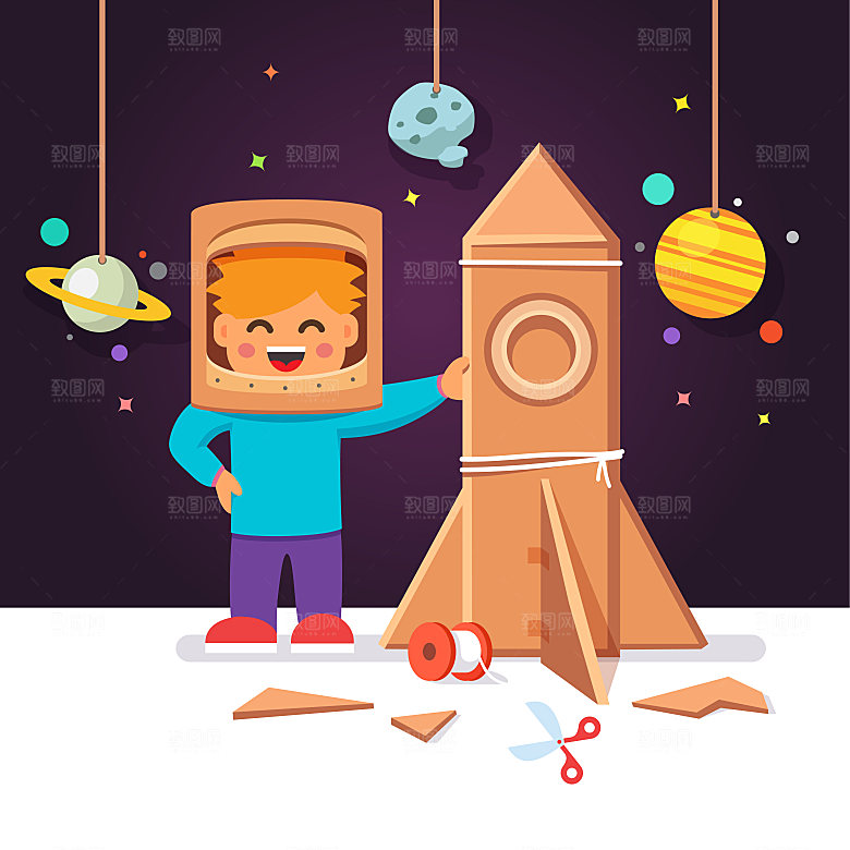 宇宙星空插画设计图
