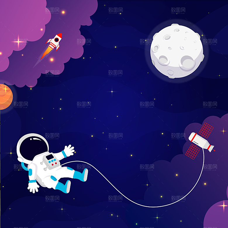 宇宙星空插画设计图