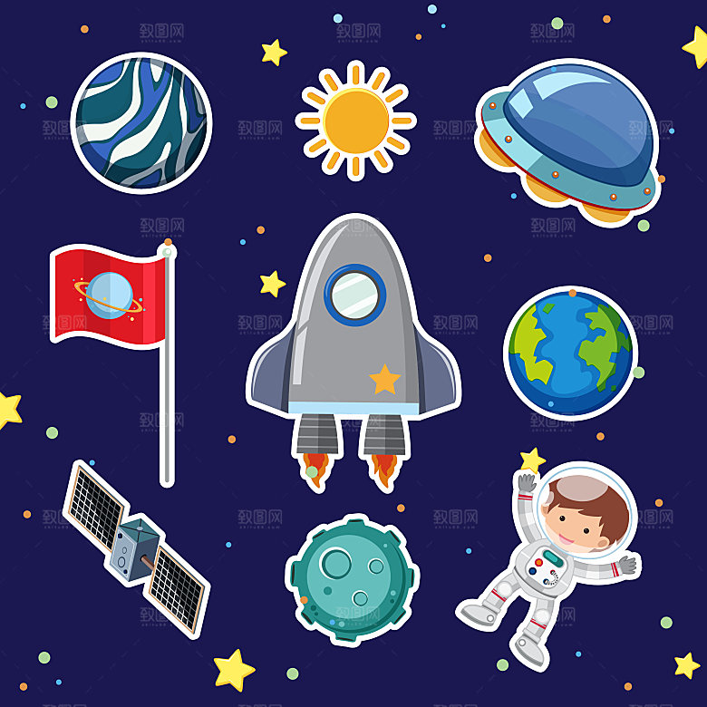 宇宙星空插画设计图