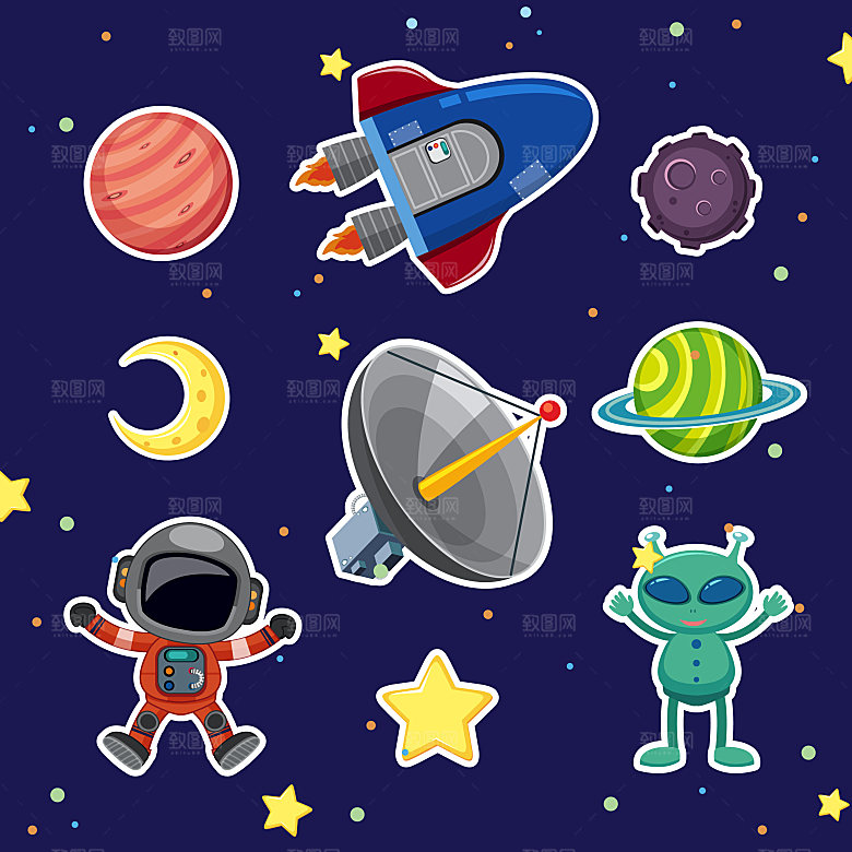 宇宙星空插画设计图