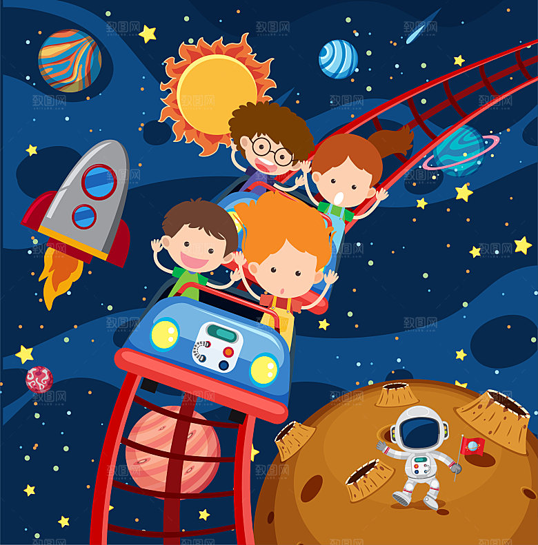 宇宙星空插画设计图
