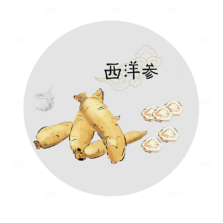 中草药作用与功效介绍插画