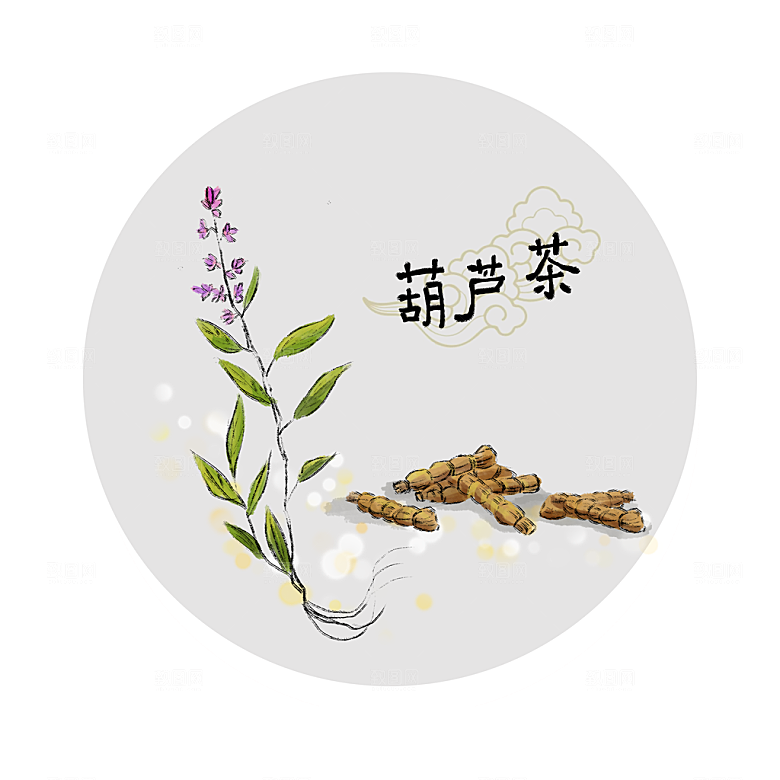 中草药作用与功效介绍插画