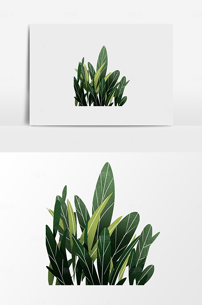 拼贴插画风小清新植物