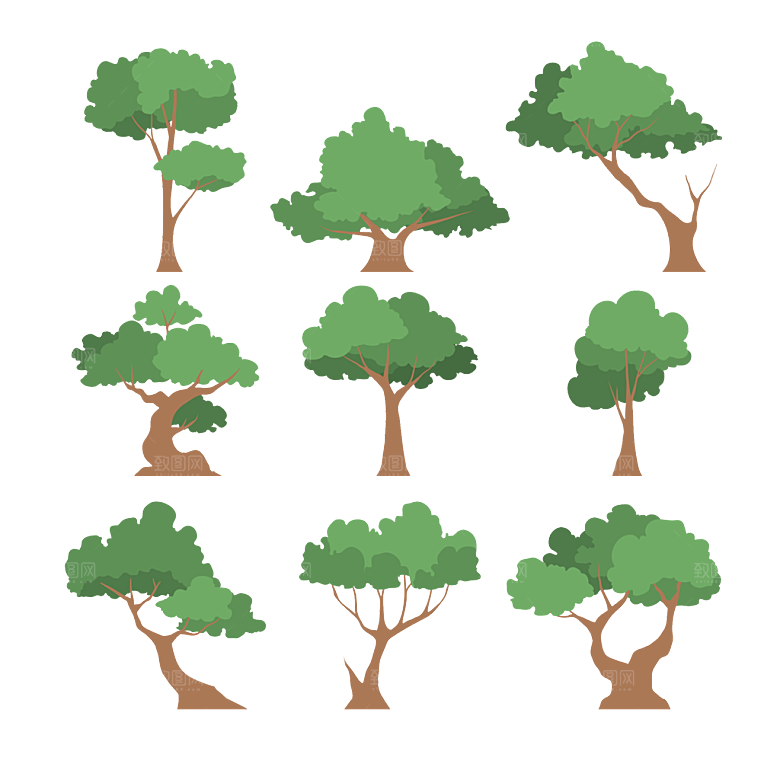 拼贴插画风小清新植物