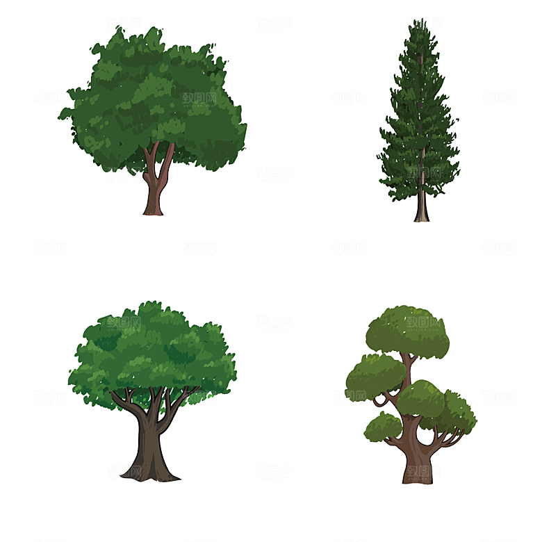 拼贴插画风小清新植物