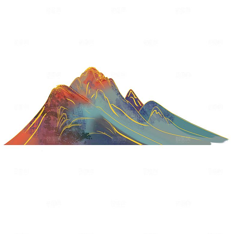 国风传统古典中式山水插画