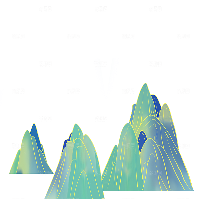 国风传统古典中式山水插画