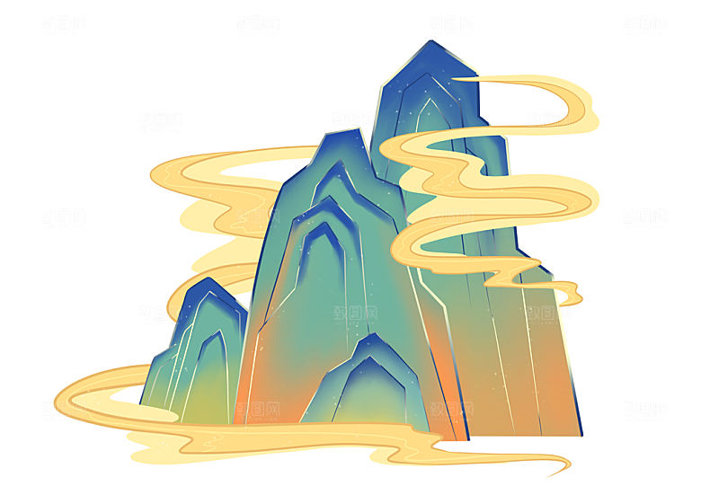 国风传统古典中式山水插画