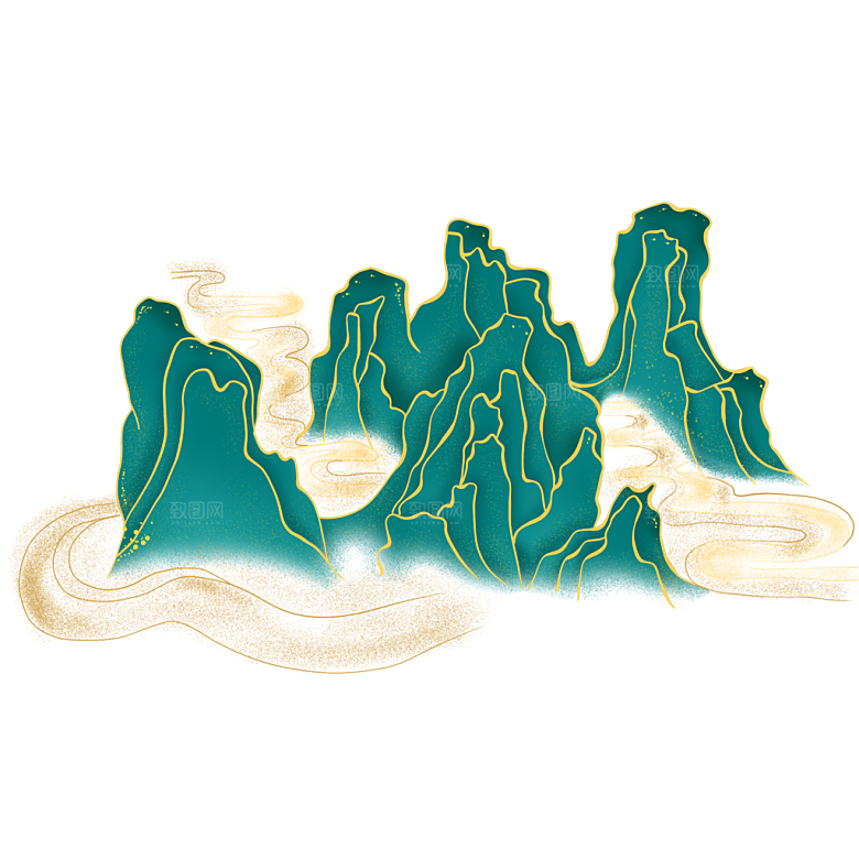 国风传统古典中式山水插画