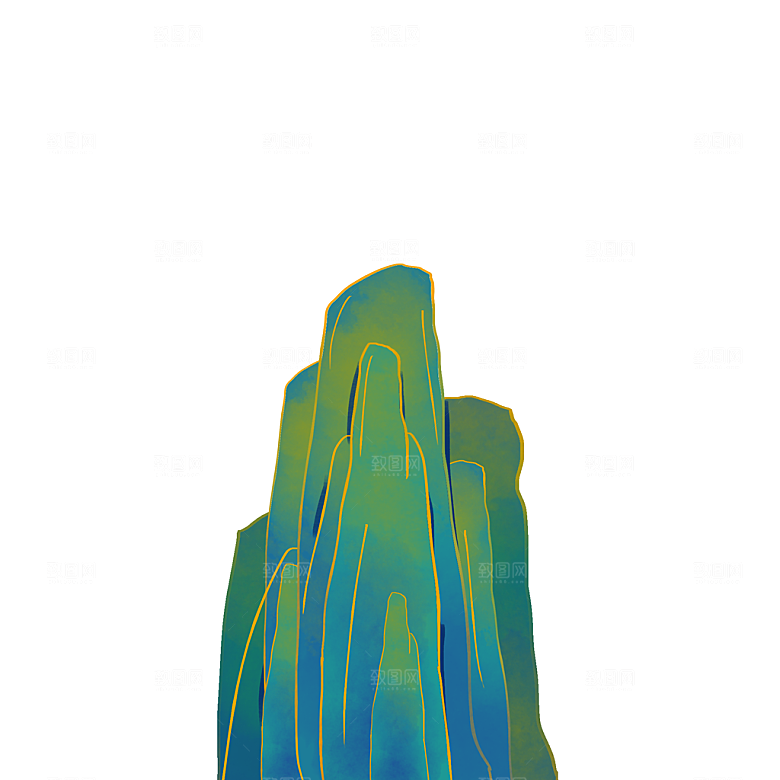 国风传统古典中式山水插画