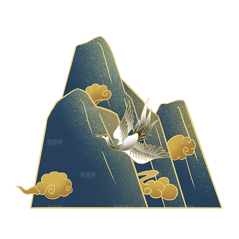国风传统古典中式山水插画