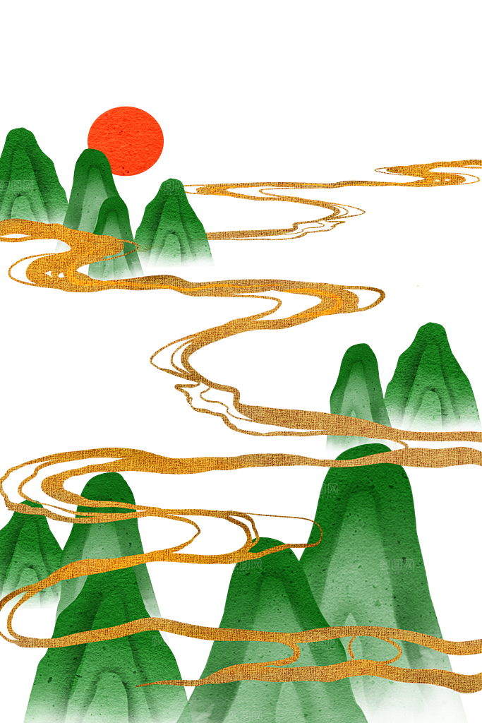 国风传统古典中式山水插画